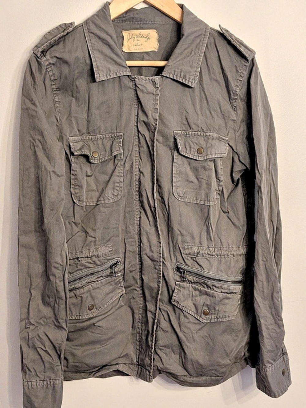 Lily Aldridge for Velvet Utility Jacket in Gray